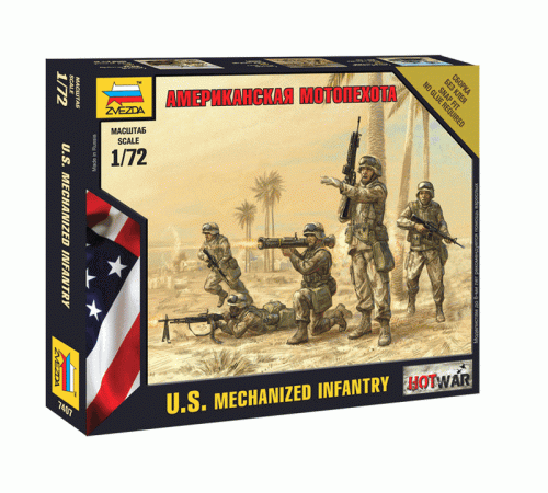 Сборная модель ZVEZDA Американская мотопехота, 1/72