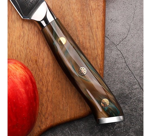 Нож из дамасской стали для овощей Keemake 3,5 Inch Paring Knife, бежевый