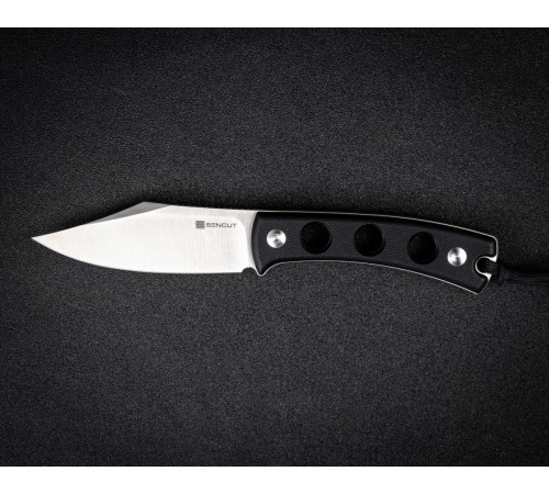 Нож SENCUT Fixed Blade Waxahachie 9Cr18MoV Steel Satin Handle G10 Black