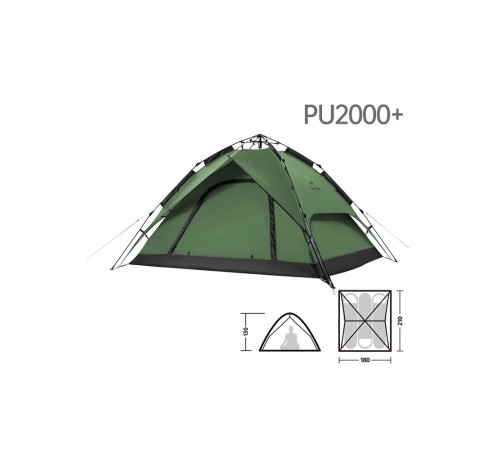 Палатка Naturehike автоматическая NH21ZP008, трехместная, зеленая, 6976023922336