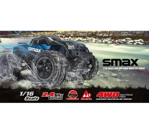 Радиоуправляемый монстр Remo Hobby SMAX (синий) 4WD 2.4G 1/16 RTR