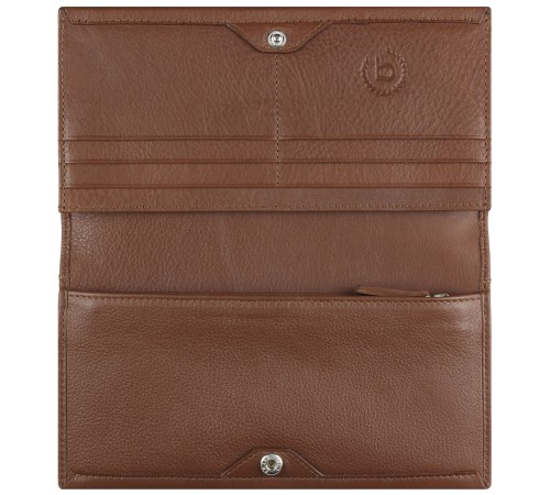 Кошелёк женский BUGATTI Lady Top, коньячный, натуральная воловья кожа, 19,5х2х10 см