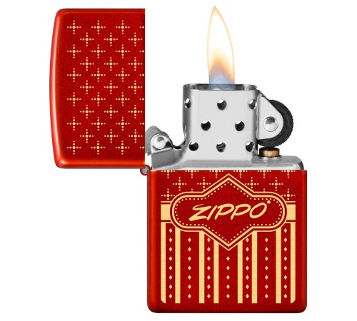 Зажигалка ZIPPO с покрытием Metallic Red, латунь/сталь, красная, 38x13x57 мм
