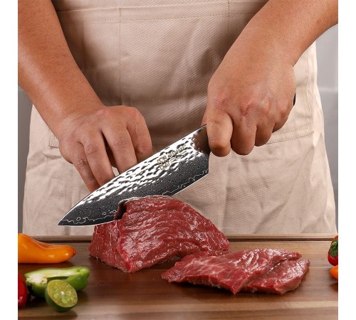 Нож шеф-повара из дамасской стали Keemake 6,5 Inch Chef Knife, синий