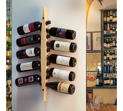 Подставка на стену для бутылок вина Legnoart Enoteca темное дерево