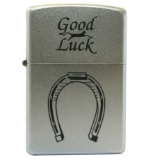 Зажигалка ZIPPO Horse Shoe, с покрытием Satin Chrome™, латунь/сталь, серебристая, 38x13x57 мм
