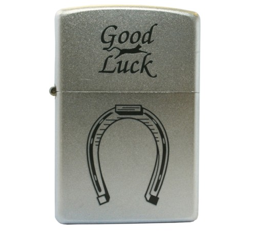 Зажигалка ZIPPO Horse Shoe, с покрытием Satin Chrome™, латунь/сталь, серебристая, 38x13x57 мм