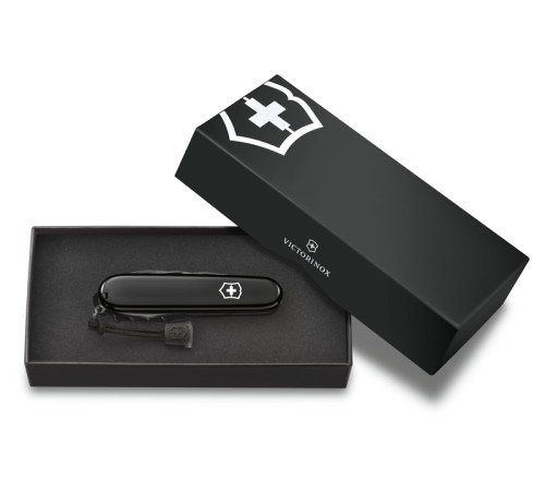 Нож перочинный VICTORINOX Spartan Onyx Black, 91 мм, 12 функций, чёрный, со шнурком в комплекте