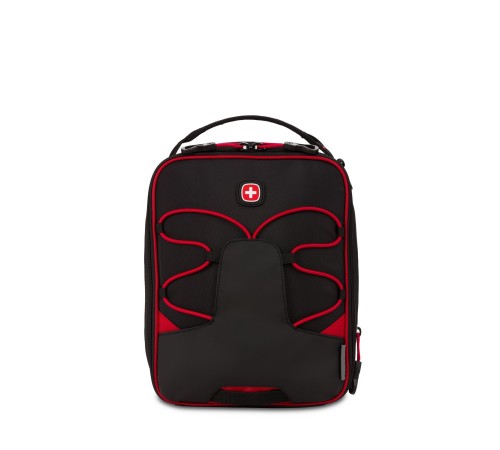 Термосумка для ланча SWISSGEAR, прорезиненный полиэстер 600D, чёрный/красный, 20х18х26 см, 8,5 л