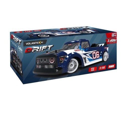 Радиоуправляемый пикап Volantex RC для дрифта синий 4WD 2.4G 1/14 RTR
