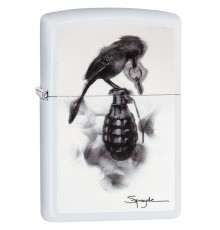 Зажигалка ZIPPO Spazuk с покрытием White Matte, латунь/сталь, белая, матовая, 38x13x57 мм
