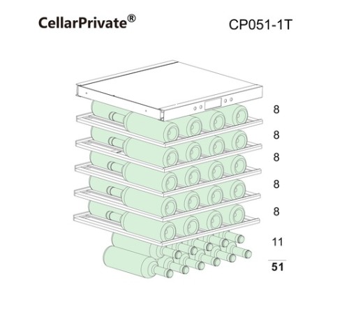 Винный шкаф Cellar Private встраиваемый, однокамерный CP051-1TWH