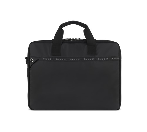 Портфель мужской BUGATTI Blanc Delight, чёрный, нейлон RPET600D/тарпаулин/полиэстер, 40х10х29 см