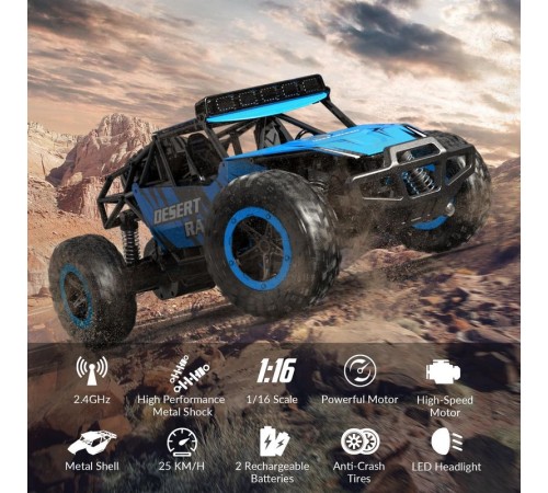 Радиоуправляемый внедорожник Volantex RC Desert King синий 4WD 2.4G 1/16 RTR