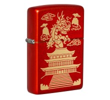 Зажигалка ZIPPO Eastern Design с покрытием Metallic Red, латунь/сталь, красная, 38x13x57 мм