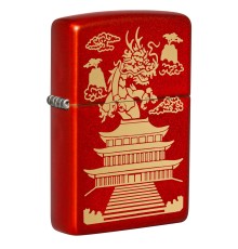 Зажигалка ZIPPO Eastern Design с покрытием Metallic Red, латунь/сталь, красная, 38x13x57 мм