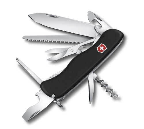 Нож перочинный VICTORINOX Outrider, 111 мм, 14 функций, с фиксатором лезвия, чёрный