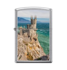 Зажигалка ZIPPO Ласточкино гнездо с покрытием Street Chrome™, латунь/сталь, серебристая, 38x13x57 мм