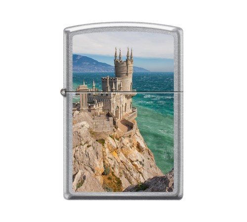 Зажигалка ZIPPO Ласточкино гнездо с покрытием Street Chrome™, латунь/сталь, серебристая, 38x13x57 мм