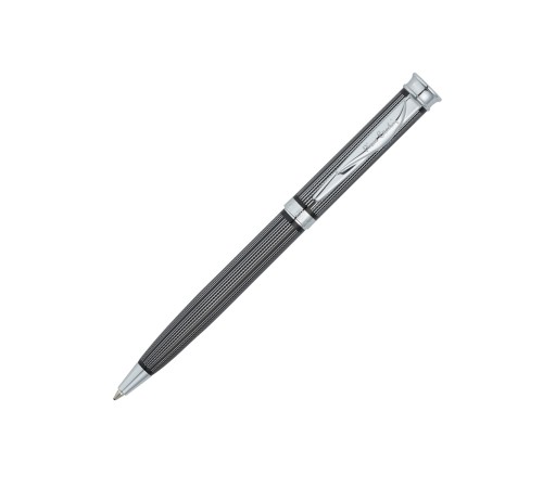 Ручка шариковая Pierre Cardin TRESOR. Цвет - черный и серебристый. Упаковка В.