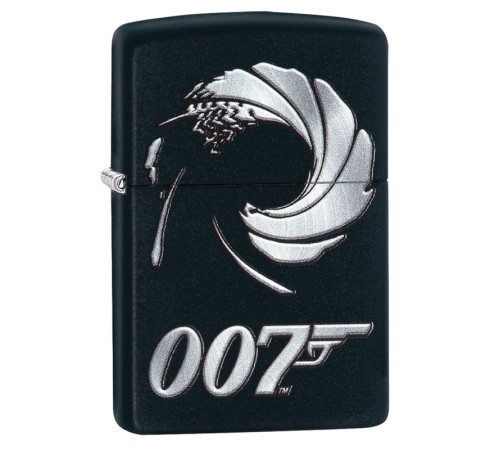Зажигалка ZIPPO James Bond 007™ с покрытием Black Matte, латунь/сталь, чёрная, матовая, 36x12x56 мм