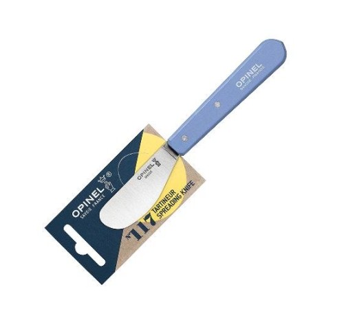 Нож для масла Opinel №117, деревянная рукоять, блистер, нержавеющая сталь, синий, 001937