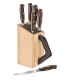 Набор из 6 кованых кухонных приборов VICTORINOX: 5 ножей и вилка, в подставке из бука