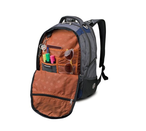 Рюкзак WENGER, 15”,серый/синий, полиэстер 900D, 36х21х47 см, 35 л