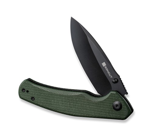 Складной нож SENCUT Slashkin D2 Steel Black Handle Green Canvas Micarta