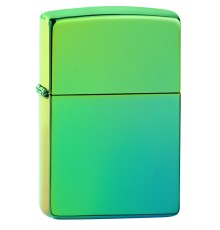 Зажигалка ZIPPO Classic с покрытием High Polish Teal, латунь/сталь, зелёная, глянцевая, 38x13x57 мм