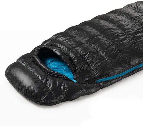Мешок спальный Naturehike CW400 NH18C400-D с гусинным пухом, размер L, черный, молния слева, 6927595761670L