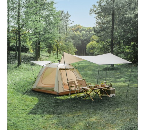 Палатка 3-местная c навесом Naturehike Ango Picnic Automatic Tent CNK2450WS021, бежевая, 6976507662536