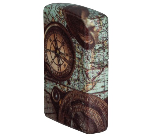 Зажигалка ZIPPO Compass Design с покрытием 540 Matte, латунь/сталь, разноцветная, 38x13x57 мм
