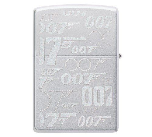 Зажигалка ZIPPO James Bond™ с покрытием Satin Chrome, латунь/сталь, серебристая, 38x13x57 мм