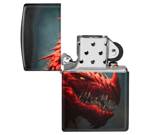 Зажигалка ZIPPO Dragon Design с покрытием 540 Matte, латунь/сталь, черная, 38x13x57 мм