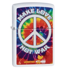 Зажигалка ZIPPO Woodstock® с покрытием White Matte, латунь/сталь, белая, матовая, 38x13x57 мм