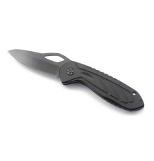 Нож складной Stinger, 120,65 мм, рукоять: алюминий, (чёрный), с клипом, картонная коробка