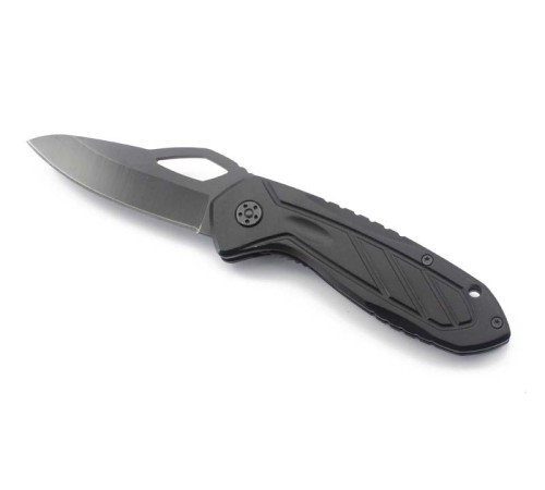 Нож складной Stinger, 120,65 мм, рукоять: алюминий, (чёрный), с клипом, картонная коробка