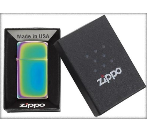 Зажигалка ZIPPO Slim® с покрытием Spectrum™, латунь/сталь, разноцветная, глянцевая, 29x10x60 мм