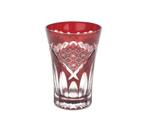 Стакан TAJIMA GLASS Хризантема и веер 240 мл, медно-красный