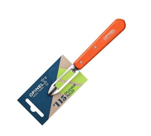 Нож для чистки овощей Opinel №115, деревянная рукоять, нержавеющая сталь, красный, блистер, 001931