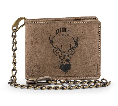 Бумажник KLONDIKE «Harry Deer», натуральная кожа в светло-коричневом цвете, 13 х 10 х 3 см
