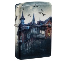 Зажигалка ZIPPO Horror House с покрытием 540 Matte, латунь/сталь, белая, 38x13x57 мм