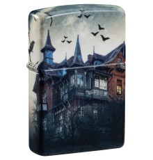 Зажигалка ZIPPO Horror House с покрытием 540 Matte, латунь/сталь, белая, 38x13x57 мм