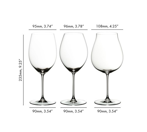 Набор из 3-х бокалов Riedel Veritas Red Wine Tasting Set.