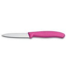 Нож для овощей VICTORINOX SwissClassic, лезвие 8 см с волнистой заточкой, розовый