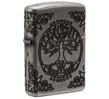 Зажигалка ZIPPO Armor® с покрытием Antique Silver, латунь/сталь, серебристая, матовая, 37х13x58 мм