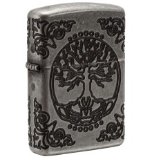 Зажигалка ZIPPO Armor® с покрытием Antique Silver, латунь/сталь, серебристая, матовая, 37х13x58 мм