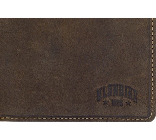 Бумажник KLONDIKE «Billy», натуральная кожа в темно-коричневом цвете, 11 х 8,5 см