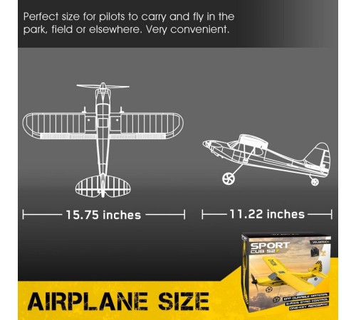 Радиоуправляемый самолет Volantex RC Sport Cub 400мм (желтый) 2.4G 3ch LiPo RTF with Gyro